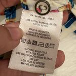 Maeve (Anthropologie) Lipstick Print Halter Blouse - Cream and Blue Size 6 Photo 5