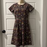 Matilda Jane  Womens Maja Ponte Dress Brown Floral Short Sleeve Mini small Photo 1