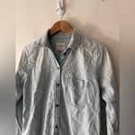 American Eagle  Light Wash Denim Button Down Boyfriend Fit Long Sleeve Top Photo 1