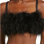 NEW Sugar Thrillz Black Feather Spaghetti Strap Bralette Size XXS Photo 4