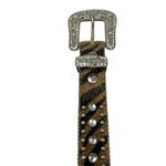 Nocona Brown Western Calf Hair Rhinestone Belt Size 26 Photo 6