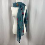 NEW Paloma Clothing Bird Print Lightweight Scarf Blue Photo 1