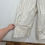 Club Monaco Club‎ Monaco Womens Pants 4 Linen Wide Leg Cream Stripe Paperbag Belt Gauzy Photo 4