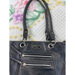 Rosetti  Black Faux Leather Tote Bag Shoulder Bag with Zip Pockets Photo 1