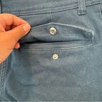 Betabrand  Women's Burton Wide Leg Crop Chino Pants Size L Dark Ocean Teal Photo 5