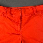 J Crew Womens 2 Bright Orange Flat Front Chino Cotton Shorts Pockets Photo 2