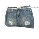 Rachel Roy  Denim Jean Skirt Patchwork Distressed Mini Blue Cotton Women’s 26 Photo 4