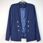 Miss Love Women’s Blue Double-Breasted Open Blazer Blue Size M Photo 0