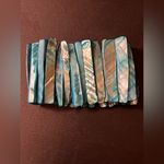 Chunky Turquoise Blue Green Brown Abalone Stone Bracelet stretchy summer boho Photo 6