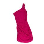Derek Heart  Small Pink One Shoulder Body Con Top 17j Photo 2