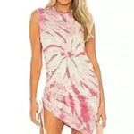 Pam & Gela  RevolveTye Dye Sleeveless Ruched Dress In Roses& Taupe Sz P Boho Hippie Photo 1