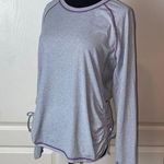 LUCY LONG SLEEVE PURPLE MINI STRIPE ATHLETIC LONG SLEEVE Size M Photo 0