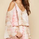Andree by Unit NWT Tie Dye Romper Cold Shoulder Bell Sleeve Ruffle Hem Sz Lg Photo 0