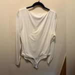 Good American U collar white Long Sleeve Bodysuit Sz 6 3XL Photo 5