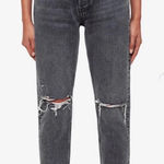 ANINE BING  High Rise Ripped Gray Jeans Photo 0