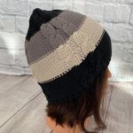 Adidas women OS cotton blend stripe beanie winter hat Photo 5