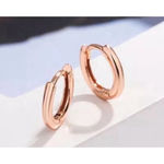 Boutique Unisex Hoop Earrings Rose Gold Plated‎ Silver Huggie Hoops, 9mm Photo 7
