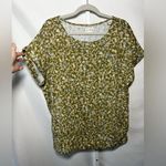 Wonderly Green Floral Pattern Short Sleeve Women’s Blouse Photo 0