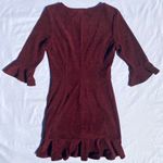 Aryeh Maroon Faux Suede Dress Photo 2