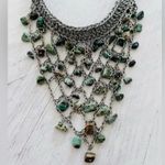 Free People Blue Cascading Stone Cotton Necklace NWOT Photo 1