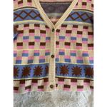 La Regale LA Hearts Heartbreaker Cardigan VNeck‎  Sweater Large Multicolor Photo 4