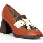 Antonio Melani NWT Bailee Tailored Leather Crocodile Embossed Tassel Loafers 8 Photo 0