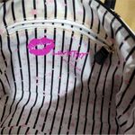 Betsey Johnson Luv Betsey by Pink and Black Striped Handbag with Crossbody Strap Photo 1