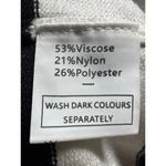 WIHOLL Striped Pullover Sweater Quarter Zip Tunic Top Black White Size S Photo 3