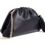 Understated Leather  Black Crescent Vegan Leather Crossbody Photo 0