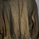 Free People Flight Line Women's Size S Olive Green Embroidered Bomber Jacket Photo 7