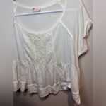 Free People ‎ Women’s White Embroidered Beaded Blouse T-shirt Size XS Photo 3
