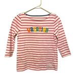 Talbots “Vacation” Authentic Tee in Watermelon Stripe Size Medium Petite Photo 1