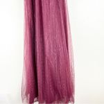 Vera Wang WHITE By  Wine Color High Neck Textured Tulle Skirt Maxi Dress Size 0 Photo 9