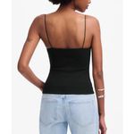 Madewell NWT  Jet Black Squareneck Tank Top Size Medium Y2K Stretch Causal Cotton Photo 1