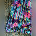 Vintage 90s Bike tropical floral striped nylon athletic shorts, size large Blue Photo 2
