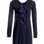 Fendi Black ruffle front wool sweater dress sz S IT 42 best on 6 Photo 0