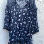 Ulla Johnson  silk  floral navy ruffle long sleeve mini dress Size 4 Photo 1