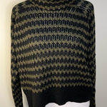 John + Jenn John Jenn Black and Olive chunky striped cowl neck Sweater size M Photo 0