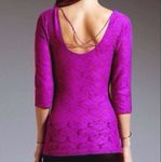 Free People  Intimately Lace Cream 3/4 sleeve Square Neck Top W1455 Sz M Photo 7