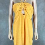 H&M Orange Terry Halter Beach Summer Dress LARGE Photo 0