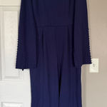 Allegra K  Royal Blue Beaded Full Sleeve Jumpsuit Photo 0