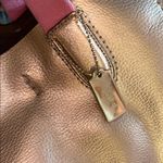 Coach Rose Gold Metallic Tote Bag with Pink Canvas Straps Photo 2