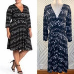 Leota Perfect Wrap Dress Soar Black Floral Print Photo 1