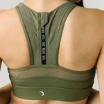 Zyia active all star bra zip up back mesh olive green women’s size large Photo 1