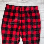 secret treasures pull on checkered print plush jogger PJ’s red & black sz XL Photo 2