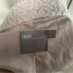 ASOS Oversized Bouclé Funnel Neck Coat in Light Pink Cream Photo 3