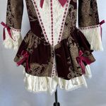 Vintage Charades Contessa Small Renaissance Baroque Costume Burgundy Whimsigoth Brown Photo 4