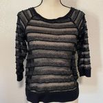 Rampage Black Shimmer Sheer Blouse Open Back Women’s Size Medium Photo 0
