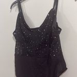 SheIn Black Bodysuit with Rhinestone Accents Photo 2