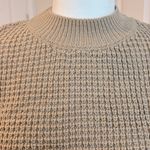 NWT Cozy Waffle Knit Crewneck Sweater Dress with Belt Tan Size Small Photo 5